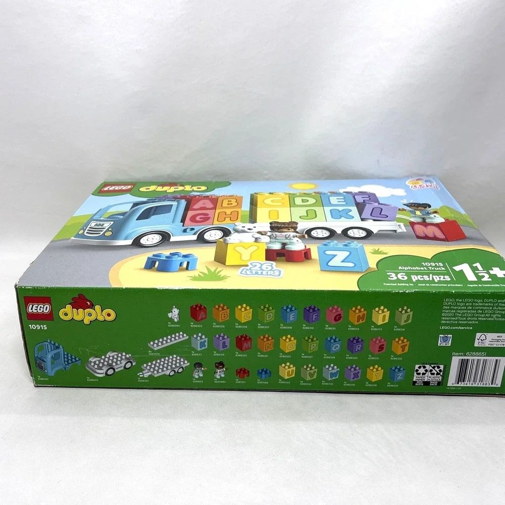 Lego DUPLO 10915 My First Alphabet Truck ABC Letters 36 pc Complete Set Retired